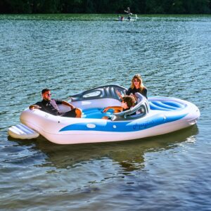 Aquayam Lake Floats for Adults Floating Island for Lake Inflatables Lake Toys for Adults and Family | Boat Floats for The Lake Includes Air Pump, Extendable Oars, Repair Kit and Carry Bag – A Detailed Review