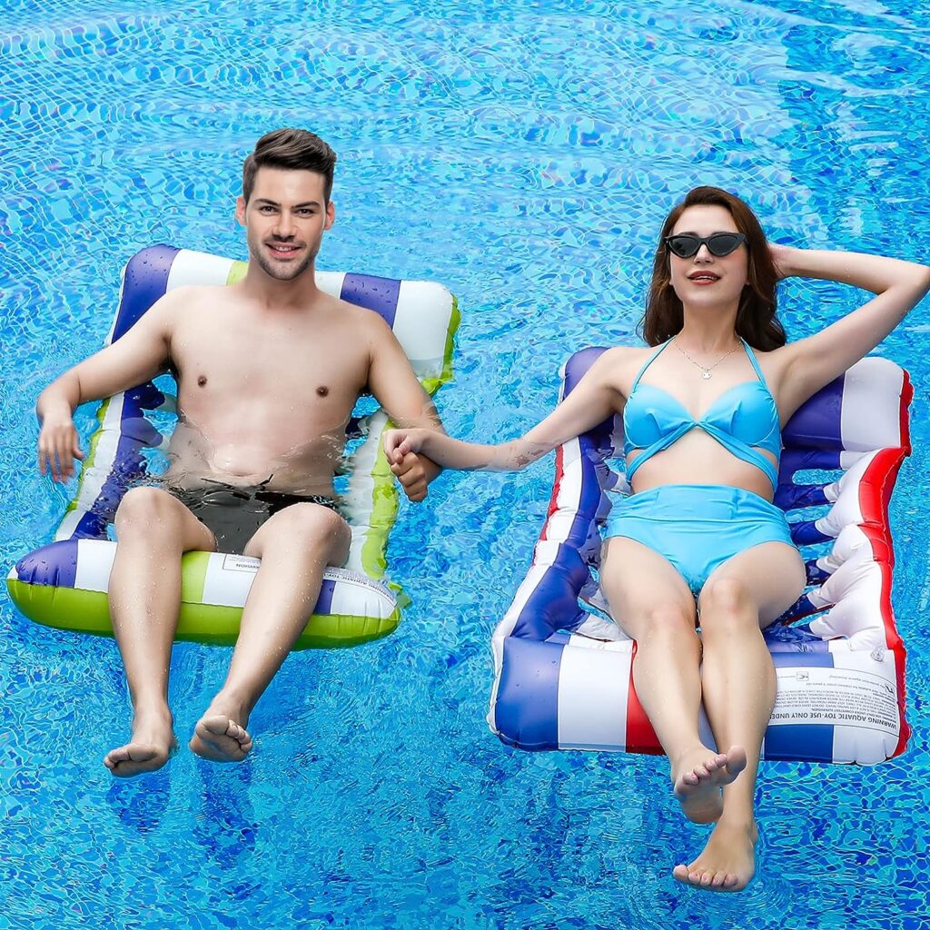 2 Pack Pool Floats Rafts - Inflatable Pool Floats for Adult, 44.9 X 26.8, Non-Stick PVC Pool Floaties for Swimming Pool